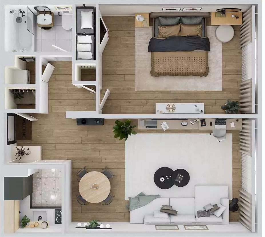 Floor Plan Sketch. Floorplanner. Floor Plan. Living Space with